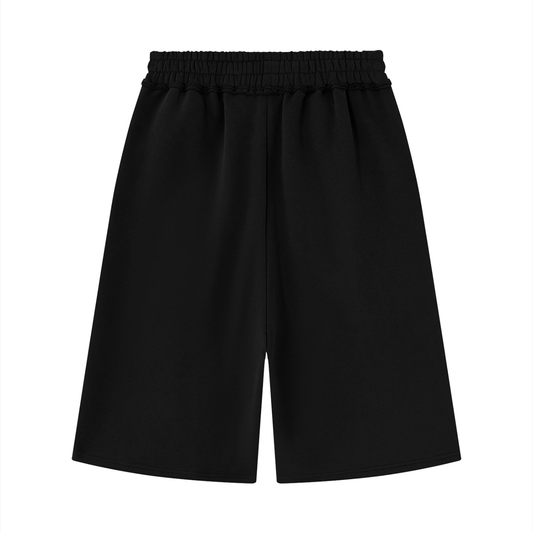 raw edge fleece shorts