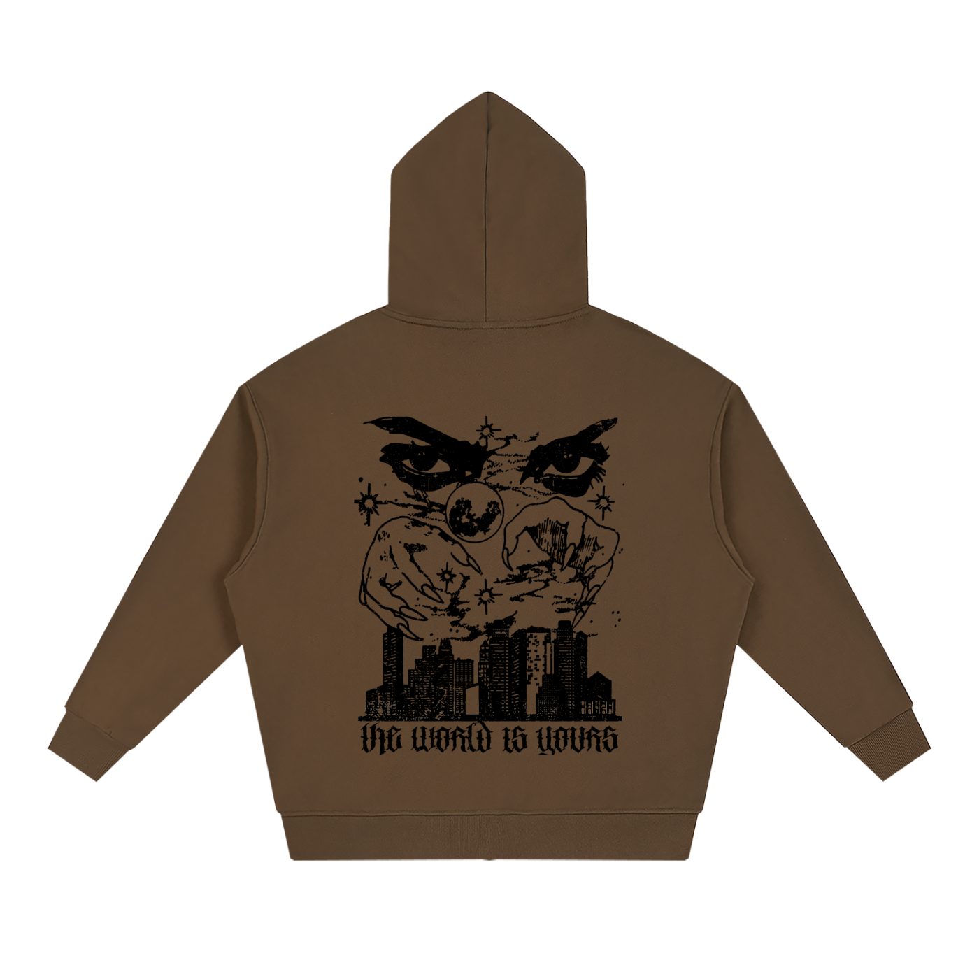 eyes loose solid full zip