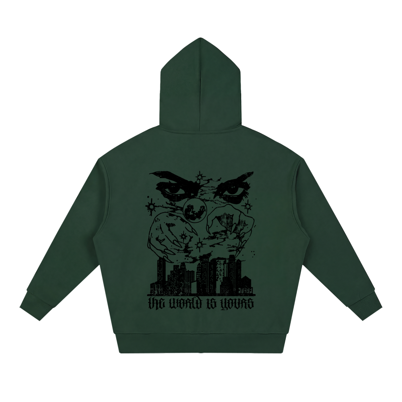 eyes loose solid full zip