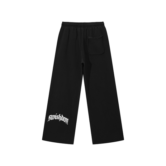 snow logo raw edge sweatpants