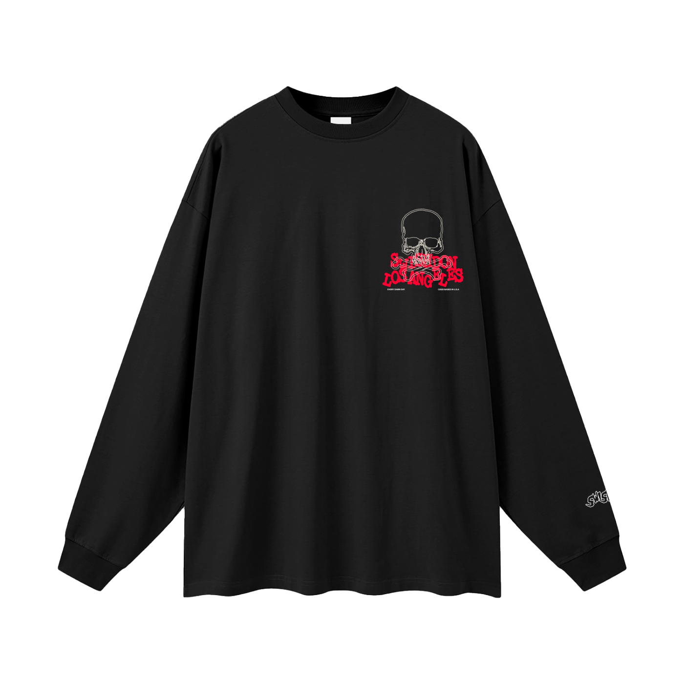 skull oversized long sleeve tee
