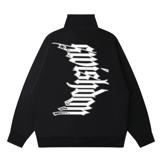 warp quarter-zip drop shoulder sweatshirt