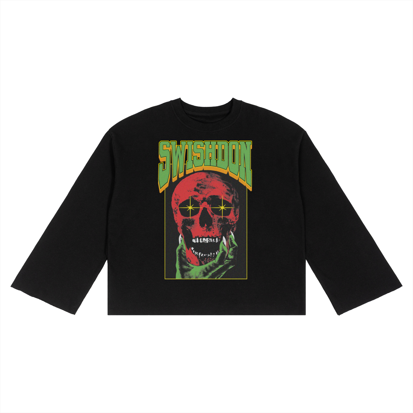 waffle raw edge tee