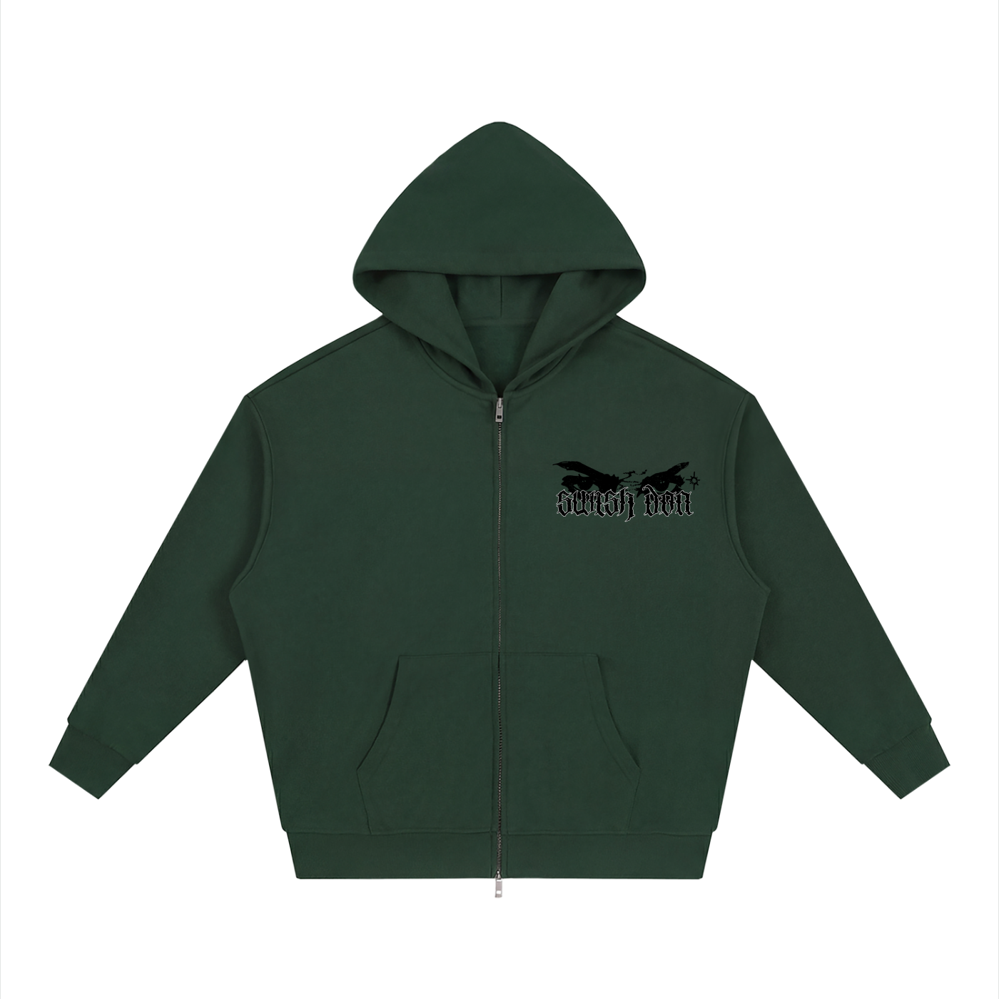 eyes loose solid full zip