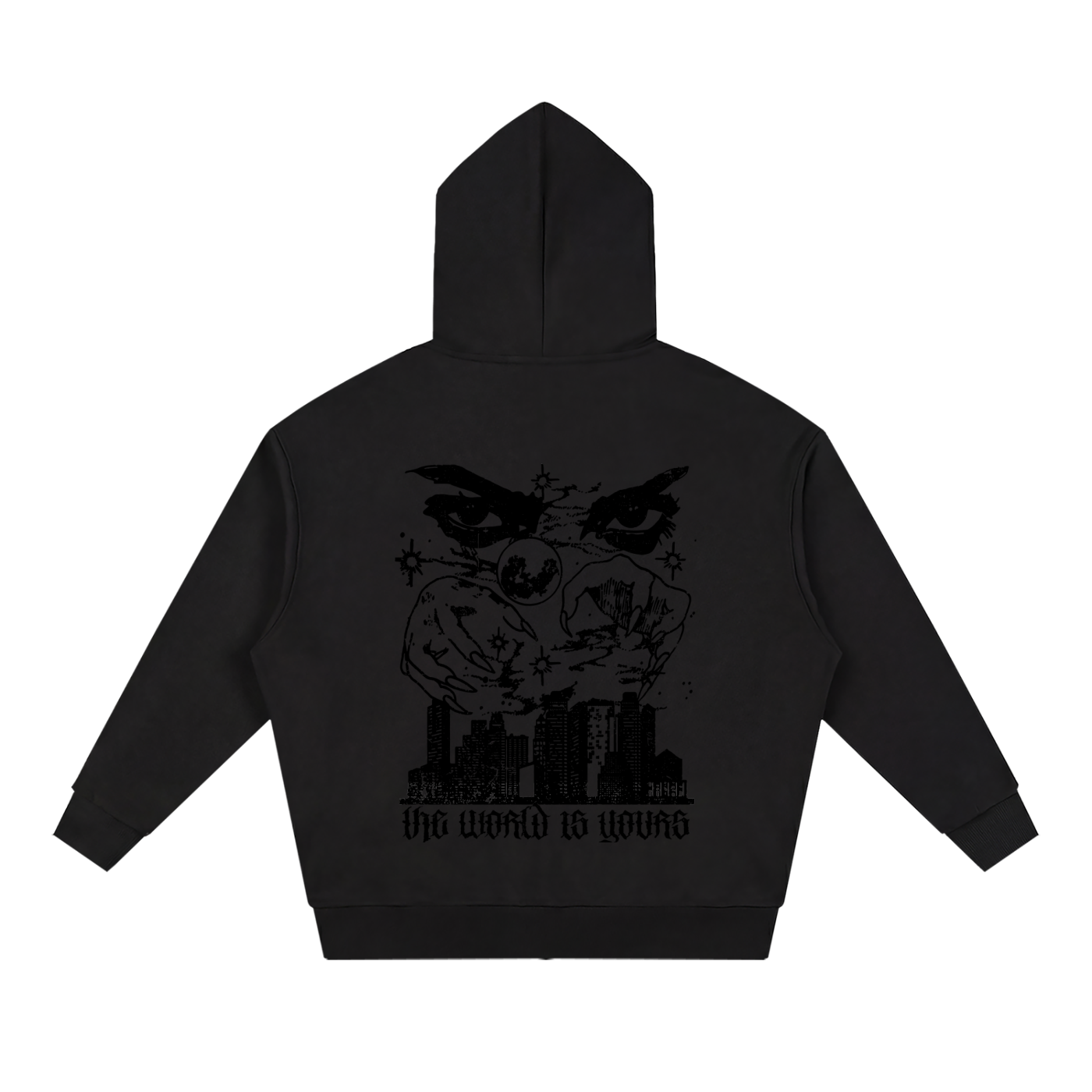 eyes loose solid full zip