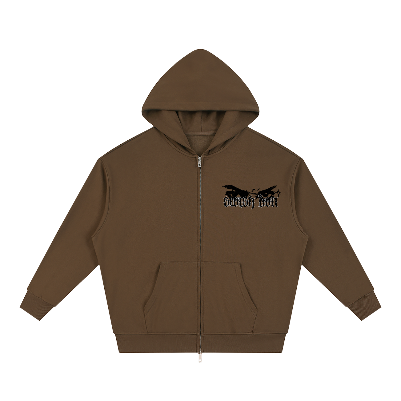 eyes loose solid full zip