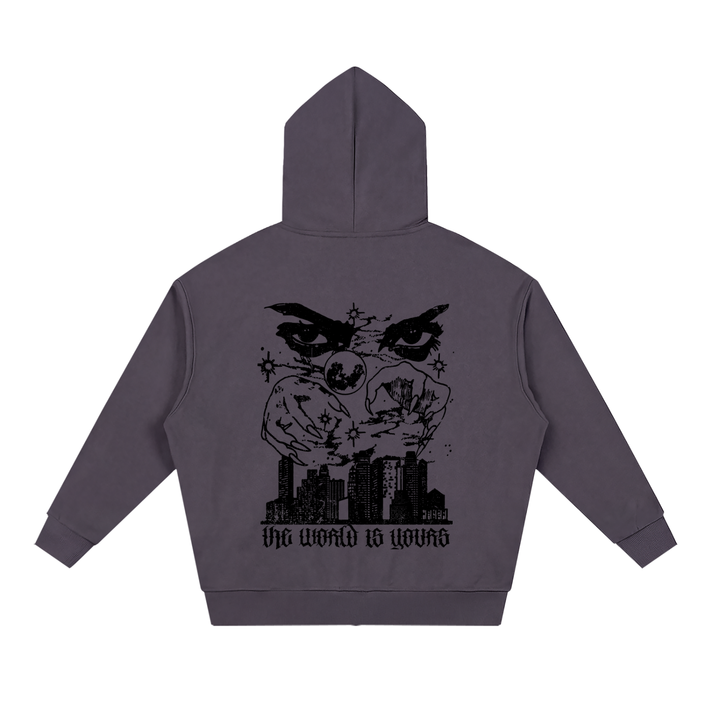 eyes loose solid full zip