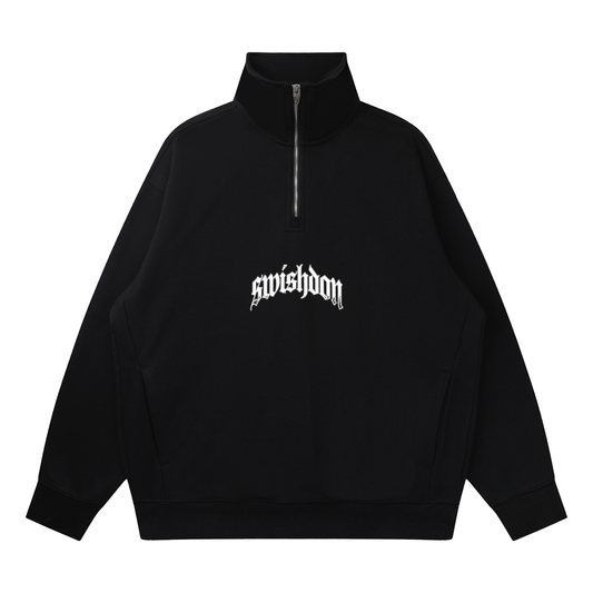 warp quarter-zip drop shoulder sweatshirt