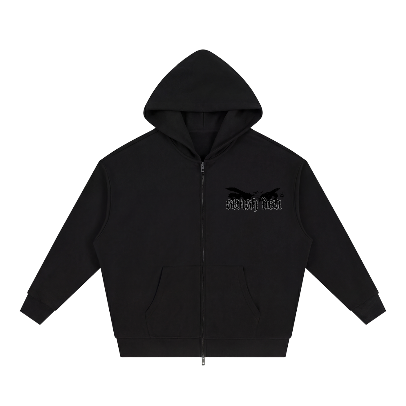 eyes loose solid full zip