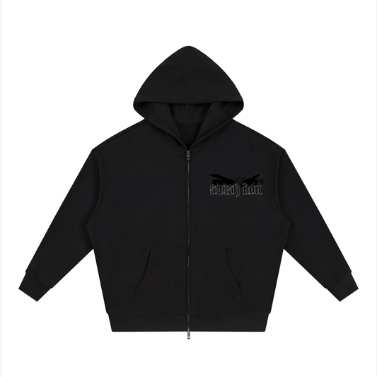 eyes loose solid full zip