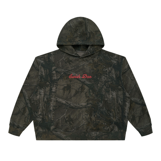 est waffle tree camo boxy hoodie